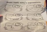 Draw Hello Kitty's expressions. O 1070, 2012 eo co ||