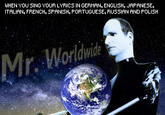 WHEN YOU SING YOUR LYRICS IN GERMAN, ENGLISH, JAPANESE, ITALIAN, FRENCH, SPANISH, PORTUGUESE, RUSSIAN AND POLISH Mr. Worldwide