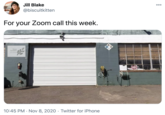 Jill Blake 00 @biscuitkitten For your Zoom call this week. FOUR SEASONS 10:45 PM · Nov 8, 2020 · Twitter for iPhone
