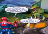 YOU CAN REWRITE DNA ON THE FLY, AND YOU'RE USING IT TO TURN PEOPLE INTO DINOSAURS? BUT WITH TECH LIKE THAT, YOU COULD CURE CANCER! BUT I DON'T WANT TO CURE CANCER. I WANT TO TURN PEOPLE INTO DINOSAURS.