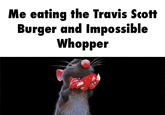 Me eating the Travis Scott Burger and Impossible Whopper