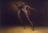 <a href="https://morpheusgallery.com/Jota%20Leal/biography.php">Jota Leal</a> is a Venezuelan artist who specialises in creating surrealist version of celebrities and famous fictional characters. 

The description that comes with the painting is as follows:

Jota captures Star Wars villian, Boba Fett in a classic surreal pose, with exceptional coloring.

This dramatic acrylic on canvas painting measures 20" x 28".

May be be ordered as a unique,  embellished gicle'e.