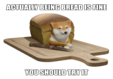 ACTUALLY BEING BREAD IS FINE YOU SHOULD TRY IT