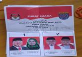 KOMISI SURAT SUARA PEMILIHAN WALI KOTA DAN WAKIL WALI KOTA KOTA DEPOK PROVINSI JAWA BARAT TAHUN 2020 BISA AE 1 CALON WAL KOTA CALON WALI KOTA H. PRADI SUPRIATNA S.Kom, MMSI, CALON WAKIL WALI KOTA CLON WAKE WAU KOA De. KN. MONAMIMAD IDRIS, MA Nj. AFIFAN ALIA, ST. N INAM BUN NARTONO