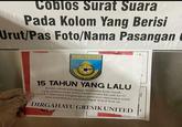 Coblos Surat Suara Pada Kolom Yang Berisi Urut/Pas Foto/Nama Pasangan GRESIK UNITED STRALL 205 CLUB 15 TAHUN YANG LALU Berdiri sebuah kebanggaan masyarakat Kota Gresik yang perlahan mulai luntur. Dalam rangka hari jadi ke-15 Gresik United kami mengharapkan partisipasi masyarakat untuk turut berpartisipasi mencintai Sepak bola di kota ini. DIRGAHAYU GRESIK UNITED PEMI