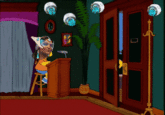 Grandpa Jack walking in and out