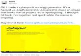 Link: "https://foone.github.io/Cyberpunk2077Apology/":https://foone.github.io/Cyberpunk2077Apology/