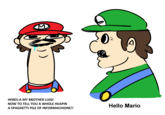 HERES-A MY BROTHER LUIGI NOW TO TELL YOU A WHOLE HEAPIN Hello Mario A SPAGHETTI PILE OF INFORMACHIONE!!
