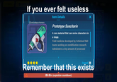 If you ever felt useless Item Details DIALOG @honkaiimpactmemes Prototype Suscitarin A rare material that can revive characters in a stage. Field medicine developed by Schicksal R&D teams working on zombification research. Administers a tiny amount of processed Owned: 30 Remember that this exists 05h10m (expiration countdown)