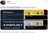 sel V 000 @simpselin LETS GOOO000 #JHSFGJSLF Trending SDJKSJDKSDKS Fans are losing their minds after Yo Dream reveals he ate Cheerios for * It's you! today 1.252.783 Tweets Trending in Unit #JHSFGJSLF Despite everything, it's still you. 1,845 Tweets 12:10 PM · Dec 29, 2020 · Twitter for iPhone