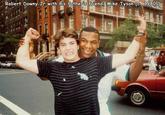 Robert Downy Jr with his father's friend, Mike Tyson [c. 1980s]