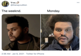 Yves. @thenayvuiiiton 000 The weeknd. 2:36 AM • Jan 6, 2021 Monday. • Twitter for iPhone
