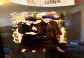 Another photo from Maggie's childhood before she became a meme 90s photo two kids playing dress up wearing fur coats and berets