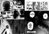 I WONDER IF THEYRE CONNECTED TO THE ONES OVER THERE. UHL. THIS IS MY HOLE. IM GOING TO TAKE A LOOK. THIS IS. TH.. I-1 SEE SOMETHING !! SI- SIR!! IT'S SLOWLY COMING THIS WAY!! THE ENIGMA OF AMIGARA FAULT: THE END Junji Ito Head Human Style Collage Black hair Black-and-white Monochrome Monochrome photography