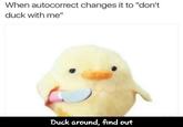 When autocorrect changes it to "don't duck with me" Duck around, find out