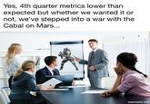 4th quarter metrics Yes, 4th quarter metrics lower than expected but whether we wanted it or not, we've stepped into a war with the Cabal on Mars... mematic.ne