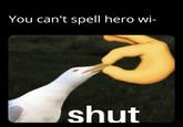 You can't spell hero wi- shut