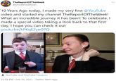 TheReportOfTheWeek @IAmReviewbrah ... 10 Years Ago today, I made my very first @YouTube video and started my channel TheReportOfTheWeek! What an incredible journey it has been! To celebrate, I made a special video taking a look back to that first day, I hope you can check it out youtu.be/kPKqE2yeGPQ YouTube and YouTube Creators 12:58 PM · Feb 20, 2021 - Twitter Web App
