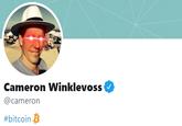 Cameron Winklevoss @cameron #bitcoin B