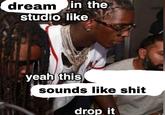 dream in the studio like yeah this sounds like s--- drop it