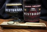 DARK HELMET WESTBROOK brewing co. WESTBROO brewing CO. 1 PT.6 FL 650 ml. ack Rye Lager 6% Alcohol by nd bottled by: WESTBROOK BREWING CO. I P @BrianBeerGod Yopapess
