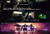 *XBOX FANS* THEY SAID 3RD PARTY AAA GAME WOULD NEVER LAUNCH ON GAMEPASS DAY 1 IT WILL. IT HAS TO. INSTA: @XBOX.FANS.OFFICIAL JUTRIDERS GAME PASS 101