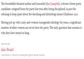 The formidable feminist author and journalist Bea Campbell, a former Green party candidate, resigned from the party last year after being disciplined, in part for refusing to keep quiet about the shocking and disturbing Aimee Challenor case. Having put up with crazy, anti-women transgender ideology for years, a significant number of other women are set to leave the party. The only question that remains is why they have stayed so long. WRITTEN BY Julie Bindel Julie Bindel is a feminist campaigner against sexual violence