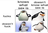 knows doesn't what know what sex is sex is f---- doesn't f---