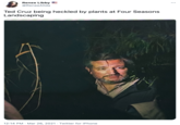 Renee Libby @ReneeAlida Ted Cruz being heckled by plants at Four Seasons Landscaping 12:14 PM · Mar 26, 2021 · Twitter for iPhone