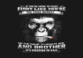 IF YOU'RE GOING TO FIGHT FICMT LIKE YOU'RE THE THIRD MONKEY ON THE RAMP TO NOAH'S ARK AND BROTHER IT'S STARTING TO RAIN