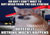 OH BOY I CAN'T WAIT TO BUY WEED FROM THE GAS STATION CHEEMSITZ HOPEFULLY NOTHING WACKY HAPPENS