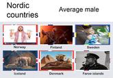 Nordic Average male countries a alamy stock photo Norway Finland Sweden Iceland Denmark Faroe islands