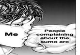 People complaining about the Me sumo arc made with menuatic