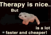 Therapy is nice.. But is a lot o faster and cheaper!