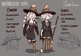 INTRASTELE 2021 CHANDRA Candle Ssters HESPER • YOUNGERSISTER •OLDER SISTER . A KLUTZ THE RESPONSIBLE ONE PARSNIP •CAN'T PROPERLY USE MAGIC • TEACHES CHANDRA MAGIC • RIGHT EYE • LEFT EYE TURNIP 3