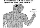Sometimes what a person needs is just one piece... rich parents
