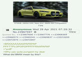 The BrapHog of /o/ 572KİB, 2400x1350, New 2021 BMW M4 Competition- 2.jpg Anonymous Wed 28 Apr 2021 07:29:32 No.23967597 Û View Quoted By: >>23967600 >>23967776 >>23968369 >>23968373 >>23969341 >>23969837 >>23972055 >>23972975 >>23972997 >BRAAAAAAAАРАРАРАР PFFTTPLOPOPOPPFFFRAAPAPAP >*sniff* >Why yes quite pungent my dear What did BMW mean by this?