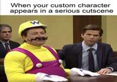 When your custom character appears in a serious cutscene