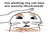 me petting my cat (we are poorly illustrated)