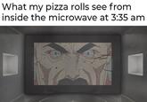 What my pizza rolls see from inside the microwave at 3:35 am
