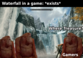 Waterfall in a game: *exists* Where Treasure? Gamers