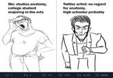 Me: studies anatomy, Twitter artist: no regard college student majoring in the arts for anatomy, high schooler probably 15 11K L7 12.5K 404K
