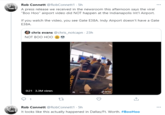 Rob Connett @RobConnett1 - 5h ... A press release we received in the newsroom this afternoon says the viral "Boo Hoo" airport video did NOT happen at the Indianapolis Int'I Airport. If you watch the video, you see Gate E38A. Indy Airport doesn't have a Gate E38A. chris evans @chris_notcapn · 23h NOT BOO HOO A* 0:21 3.3M views Senda TIKTOK Rob Connett @RobConnett1 · 5h It looks like this actually happened in Dallas/Ft. Worth. #BooHoo -~curte