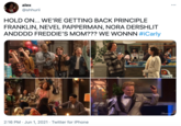alex @shhurii HOLD ON... WE'RE GETTING BACK PRINCIPLE FRANKLIN, NEVEL PAPPERMAN, NORA DERSHLIT ANDDDD FREDDIE'S MOM??? WE WONNN #iCarly HOURE Puramannt RUCKS Paramount+ 2:16 PM · Jun 1, 2021 · Twitter for iPhone