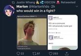 t7 Justin Whang VIDCON Marlon @MarlonVids · 2h who would win in a fight? Retweeted Sigismund Steinhäuser [NSDAP ]trtayM 9 PA quinn X @quinncarnation YES i am a communist YES i will personally murder god 8/29/16, 5:15 AM 4 RETWEETS 24 LIKES quinn X equinncarnation awoo. I look nordic as f--- Prussian german ethnicity O 22 2797 293