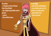 What Giovanni presented himself at first, and what he is by end of season one.