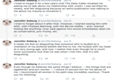Jennifer Seberg @JenniferSeberg · Jun 9 I tried to forget it for a few years until The Daily Caller emailed me asking me to talk about my relationship with Justin. I was terrified for weeks, and felt disgusting because an awful publication was talking to me about my trauma to monetize it. ... 4 27 27 1K Jennifer Seberg @JenniferSeberg · Jun 9 I tried to forget about it after that. However, I started seeing him with AOC, with Chelsea Manning, with the Bernie staffer... and I started feeling like anything I ever said against him would immediately label me as conservative, pro-Trump, etc. ... 27 47 1.1K Jennifer Seberg @JenniferSeberg · Jun 9 It made me feel so disgusting that someone who is lauded as a champion of my political beliefs did this to me. He f----- with my head at a very young age, and now, I realize that even though he is much more successful now than he was when I met him, that it's still disgusting. 4 27 39 1.3K Jennifer Seberg @JenniferSeberg · Jun 9 Even though he believes the same things I believe egalitarian and pro-worker -- I refuse to excuse him for his abuse of me. I recommend all women in his path stay incredibly cautious. Thank you for listening. -- the things that are 49 27 61 2K