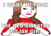 I WANT TO F--- THE RED-SWEATER WOJAK GIRL made with mematic