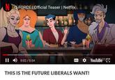 IT'S HAPPENING!  N Q-FORCE | Official Teaser | Netflix O 0:02 / 0:54 * YouTube FLES CC THIS IS THE FUTURE LIBERALS WANT!