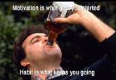 Motivation is what gets you started Habit is what keeps you going